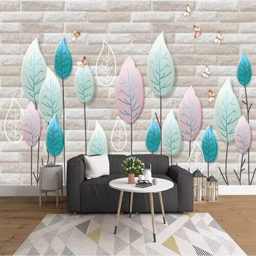 Custom Photo Wallpaper 3D Abstract Tree Leaves Wall Cloth Living Room TV Sofa Background Wall Covering Mural Painting Home Decor