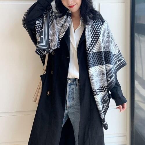 2021 New luxury spring women scarf high-quality shawl silk fashion scarf beach sun protection bag turban scarf 130cm * 130cm