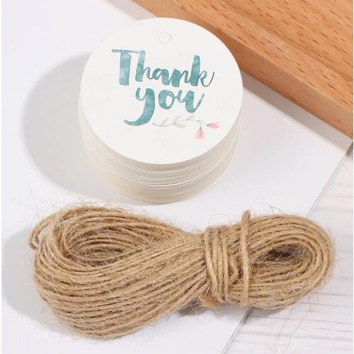 New 50pcs paper gift hang tag DIY Thank you package labels tag cookies wedding favors tag