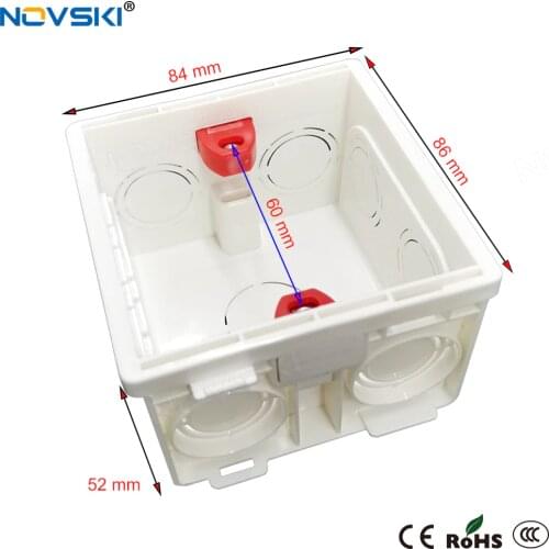 NOVSKI DIY Electrical Dark Box Adjustable Internal Cassette Junction Box For 86mm Type Wall Switch and Socket, White