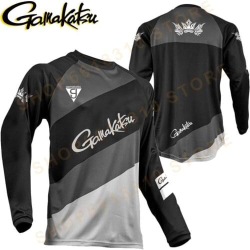 Gamakatsu Clothing 2021Long Sleeve Fishing Clothes Outdoor Sprots Sunscreen Breathable Ultrathin Summer Anti-UV Fishing Shirt