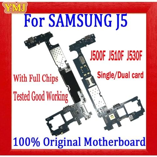Original unlock For Samsung Galaxy J5 J500F J510F Motherboard 16G with full chips&Android system Logic board Good Working