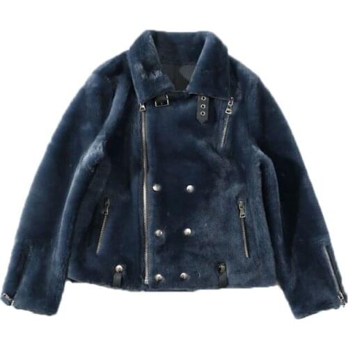 2020 New Arrival Real Fur Coats For Women Double-Faced Sheep Shearling Coat Genuine Leather Jacket