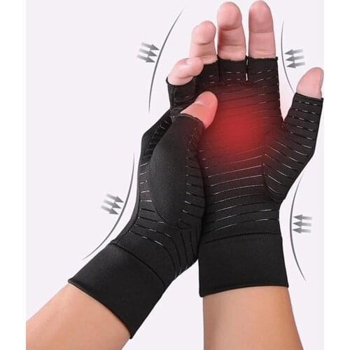 Half Finger Gym Gloves Elastic Sports Gloves Training Arthritis Pressure Gloves For Fit Carpal Tunnel Joint Pain