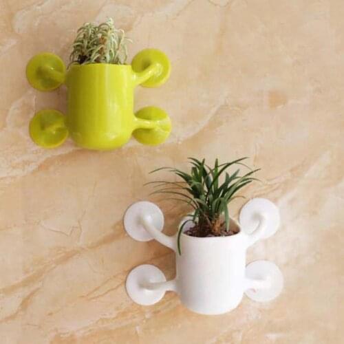 Portable Mini Bonsai Pants Flower Pot Wall Flowerpot Flowers Cactus Culture Container Home Office Decoration with Suction Cup