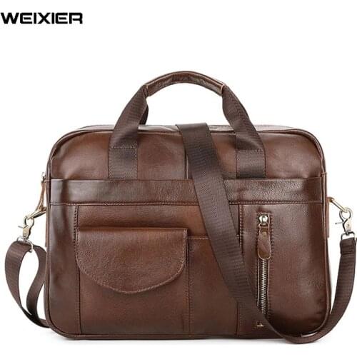Casual Mens Bag Shoulder Bags Men Genuine Leather briefcase messenger bags Handbags mens briefcases office business tote bag