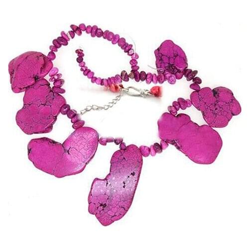 Rare Huge ! 18inches Huge Nugget Peach Tur-quoises Gem-stone Necklace,Perfect Wedding Birthday Women Gift Jewelry