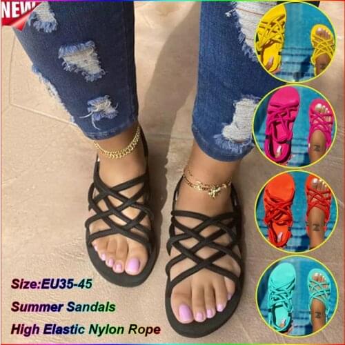 Comfortable Woman Rope Sandals Shoes Casual Braided With Traditional Creativity Fashion Flats Sandal Women Summer Beach Shoes
