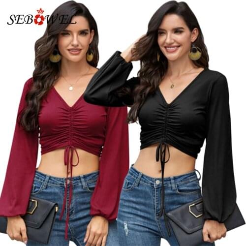 Женские трикотажные футболки SEBOWEL China At AliExpress