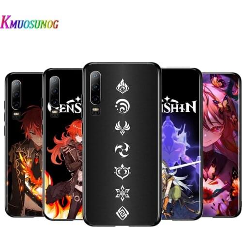 Anime Genshin darbe Silicone Cover For Huawei P40 P30 P20 Pro P10 P9 P8 Lite E Plus 2019 2017 5G Black Soft Phone Case