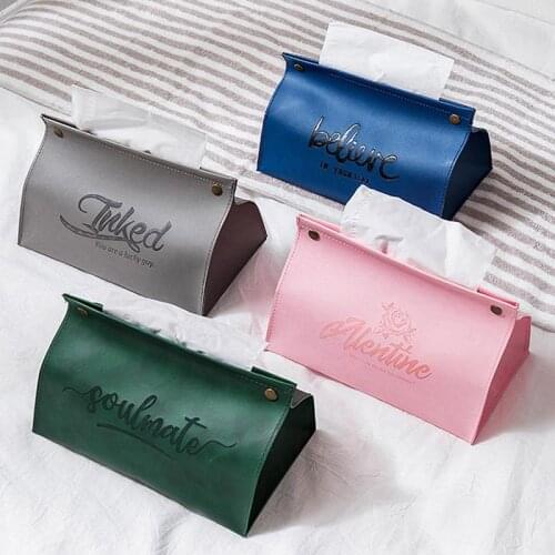 Nordic ins wind multicolor creative tissue box bedroom living room home leather tissue box
