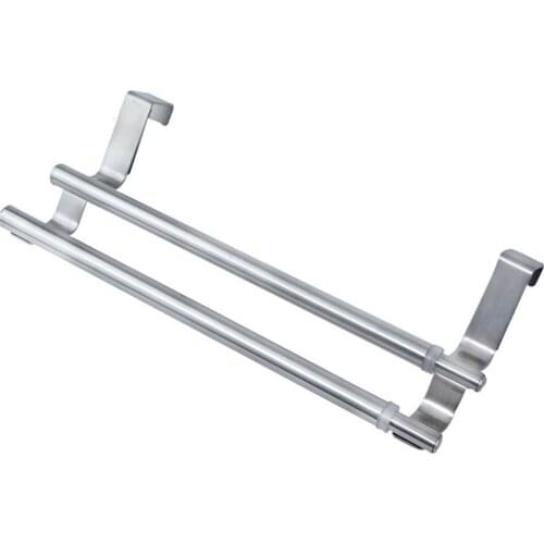 Bathroom Towel Bar Towel Rack Double Layer Over Door Cupboard Hanger Hotel Bath Stainless Steel Towel Holder
