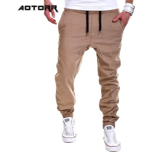 Spring 2021 New Mens Casual Joggers Pants Multi Pocket Cargo Solid Color Thin Sports Pant Fashion Harem Sweat Pants Men