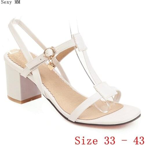 Women High Heel Sandals Ankle Strap Shoes Woman High Heels Gladiator Sandals Pumps Small Plus Size 33 - 40 41 42 43