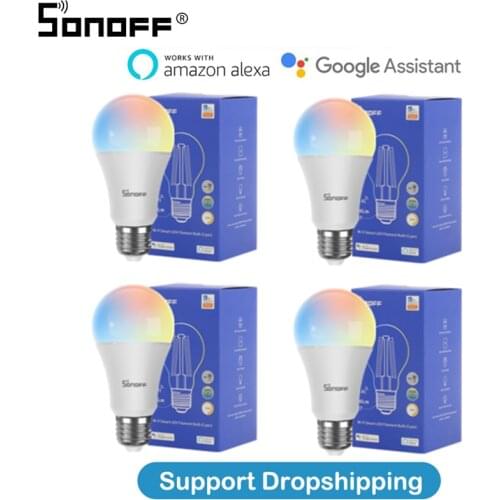 1/10Pcs SONOFF RGB Smart Home eWeLink APP Work With Alexa Google Home B02-B-A60 / B05-B-A60 WiFi LED E27 9W Dimmable Bulb