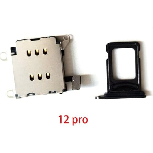 10Set/Lot Dual Sim Card Reader Tray Slot Holder Adapter Connector Flex Cable For iPhone 12 Pro Max Replacement Parts