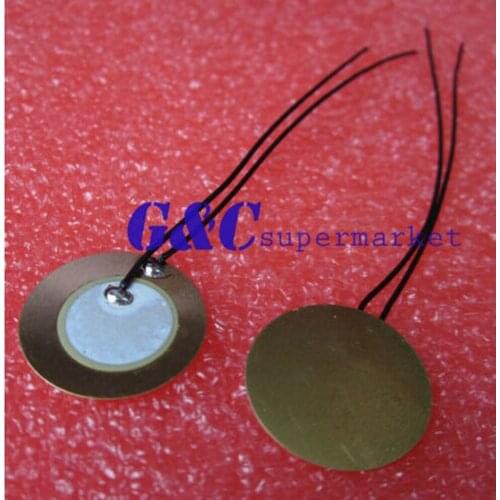 100PCS 18mm Piezo Elements Sounder Sensor Trigger Drum Disc + wire copper diy electronics