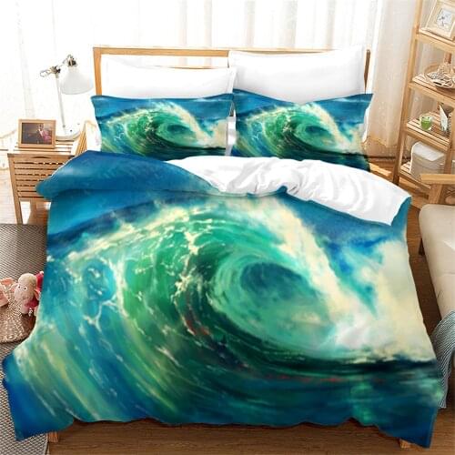 Artistic Waves Bedding Sets Comfortable Duvet Cover Set Quilt Cover Pillowcase 2/3pcs Home Textiles 3D Printing Queen King Size