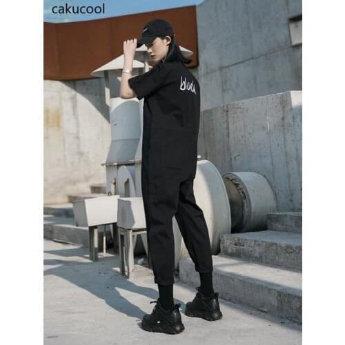 Cakucool 2020 Dark street tide style tooling wind neutral short-sleeved fashion simple jumpsuit jumpsuit