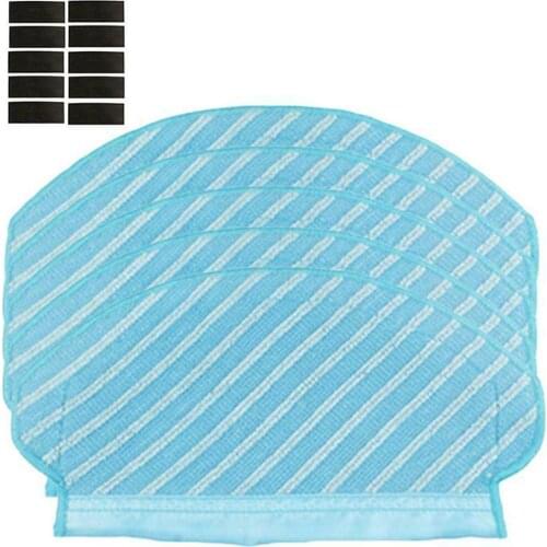 5pcs Cleaning Mop Cloths + 10pcs Magical Stickers for Ecovacs Deebot OZMO950 920 Sweeping Robots Vacuum Cleaner Parts