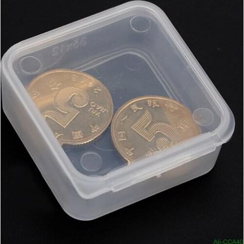 5Pcs/lot Wholesale Plastic Small Square Clear Transparent Collection Container Case Storage Box Coin Capsules Holders Collecting