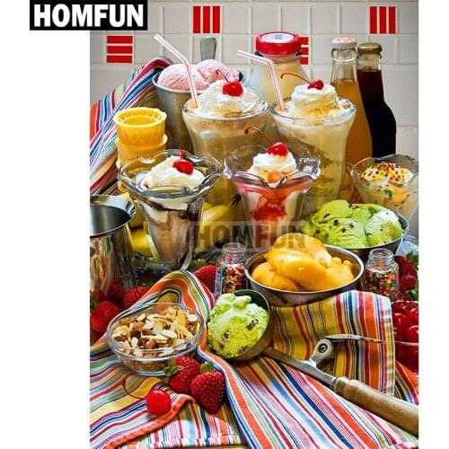 HOMFUN Full Square/Round Drill 5D DIY Diamond Painting "Colorful desserts" Embroidery Cross Stitch 5D Home Decor Gift A01859