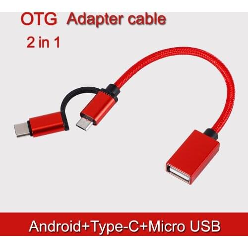 Android type-c one with two OTG adapter cable suitable for Android TYPE-C two in one 20 cm OTG adapter