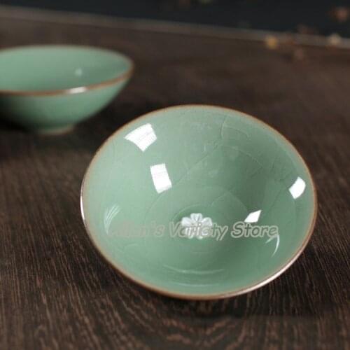 55ml Plum bamboo hat cup Teaware kungfu Teasets Chinese Longquan Celadon Teacup Pottery China Porcelain coffee cup ceramic cups