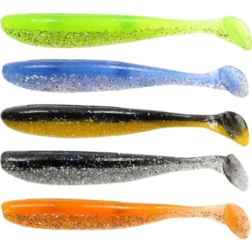 6 Pcs Shinning Soft Fishing Lure 8cm 3.5g Artificial Bait Silicone Double Colors Carp Artificial Swimbait Crankbait G99D