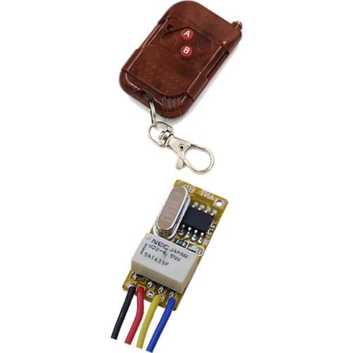 DC3.5V-12V Top Quality Mini Relay Wireless Switch Remote Control Power LED Lamp Controller Micro Receiver Peach Transmitter