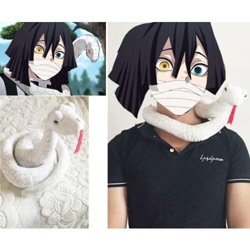 Demon Slayer Cosplay Kimetsu no Yaiba Iguro Obanai White Snake Plush Toy Halloween Carnival Cosplay Costume Accessories dress