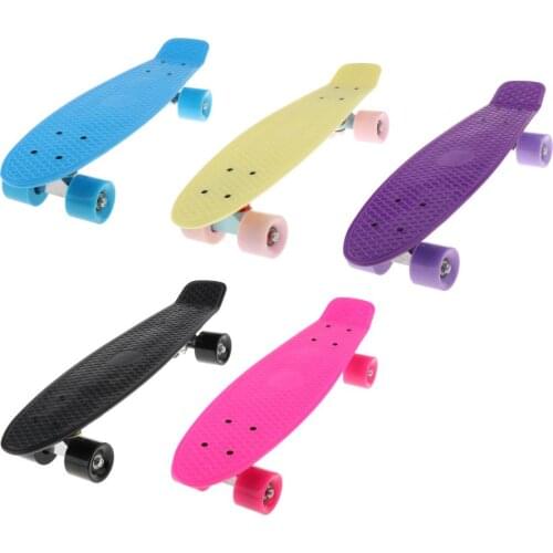 22inch Kids Complete Skateboard Cruiser Boys Girls Mini Skate Board Retro Longboard 200 lb Max Load Weight with Smooth Wheels