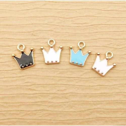20pcs 11x12mm crown charm enamel for jewelry making and crafting fashion earring charm jewelry charms bracelet charm