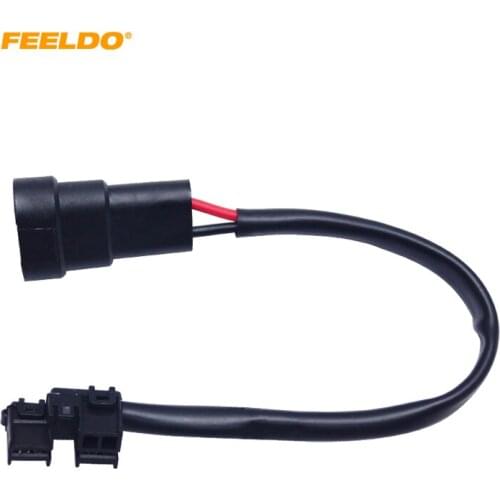 FEELDO 2Pcs For Denso/Koito Retrofit OEM D2S/D2R Ballast Xenon HID To 9005(HB3)/9006(HB4) Power Wire Plug Harness #AM3666