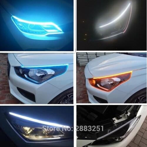 Free Shipping 2pcs flexible DC12V LED light strip dynamic streamer car lamp for PEUGEOT 307 206 407 308 3008 508 207 Car Styling