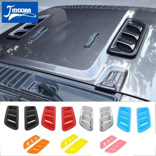 JIDIXIAN Car Engine Hood Air Outlet Vent Decoration Cover Sticker Accessories for Jeep Wrangler JL 2018 2019 2020 2021