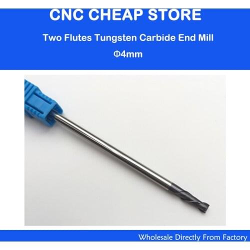 3pcs 2 Two Double flutes HRC55 extra long shank length 4*4*10*100mm tungsten carbide end mill bit CNC milling cutter Lengthen