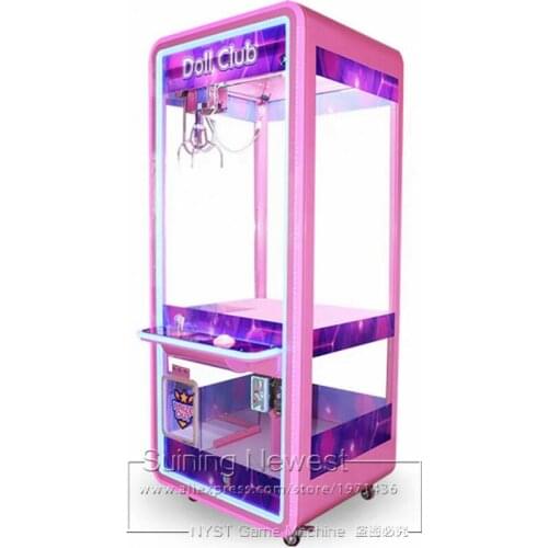 Beautiful Doll Club Transparent Amusement Game Machine Coin Operated Toys Cranes Claw Machine For Kids and Adults