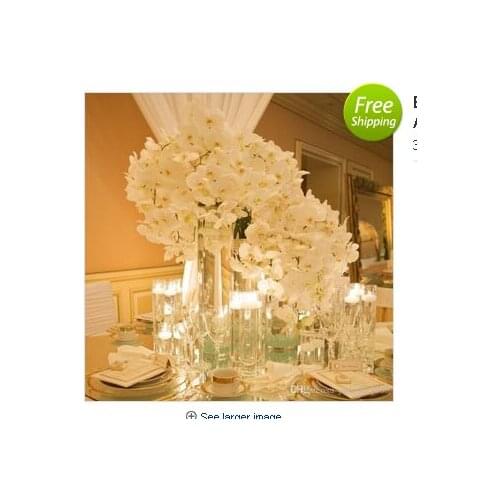 Beautiful 78cm Length Artificial Silk Phalaenopsis Butterfly Orchid Leaf Pot Flower Arrangement For Wedding Birthday Decoration