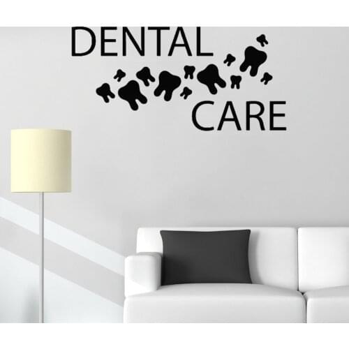 Hot Dental Care Vinyl Wall Decal Healthy Teeth Mural Dentist Clinic Art Decor Stickers Wallpaper Home Decorative Bathroom LC299