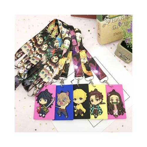 LISM Kimetsu no Yaiba 66861 Anime Card Holder Cartoon Credit ID Bags Zipper Coin Bus Card Wallet Kid Girls Gifts