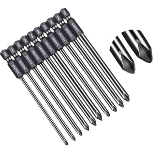 Torx Flat Head Magnetic Screwdriver Drill Bit 1/4" Hex S2 Cross Head PH1 PH2 Electric Screw Driver Bit Tools