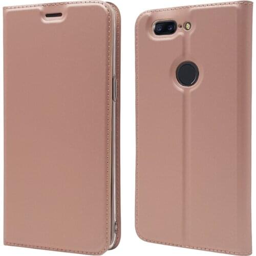 Ultra Slim Magnetic Case For Oneplus 5T Flip Stand Cover with card slots Fundas Protective Shell