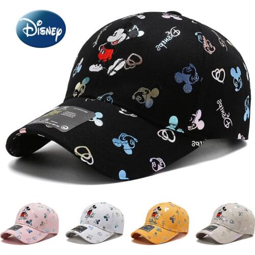 Disney Spring and Summer New Casual Mens and Womens Baseball Caps Cartoon Mickey Embroidery Adjustable Fashion Cartoon Sun Hat