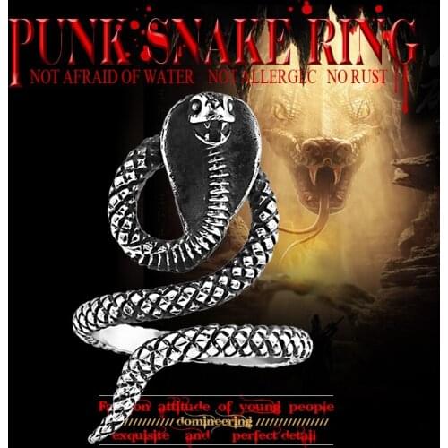 Beier 316L Stainless Steel high quality viking lifelike python animal ring scandinavian fashion jewelry LR684