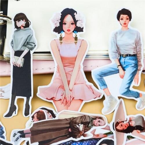 Stickers 24PCS Cartoon girls Stickers Crafts And Scrapbooking stickers book Student label Decorative sticker DIY Stationery