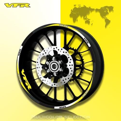 New Motorcycle front&Rear Edge Outer Rim Sticker 17inch Wheel Reflective waterproof Decals For Honda VFR Reflective Sticker