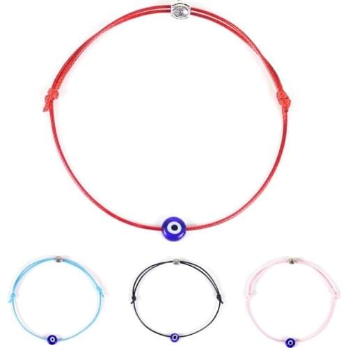 New Fashion Simple Red Rope Bracelet Blue Eye Braided Bracelet Devil Eye Bracelet Couple Jewelry Wholesale
