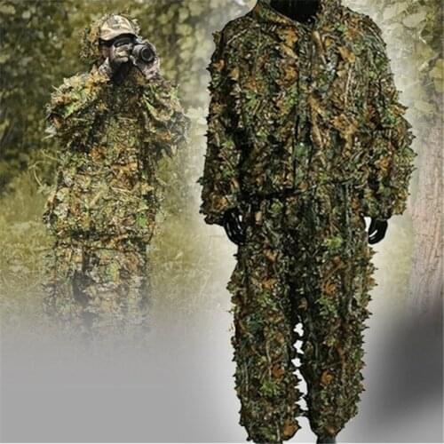 Hunting Ghillie Suit Tactical Camo Clothing CS 3D Bionic Training Uniform Military Yowie Sniper Cloak Shooting Photography Cloth