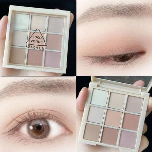 Transparent 9 Color Full Matte Eye Shadow Palette Long-lasting Natural Eyeshadow Pigment Makeup Eyeshadow Maquillaje TSLM1